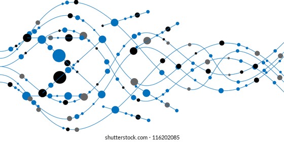 Image of DNA strand against colour background