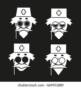 Image of a doctor, vector set