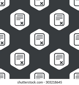 Image of document with cross in hexagon, repeated on black