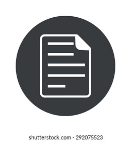 Image of document page in black circle, isolated on white