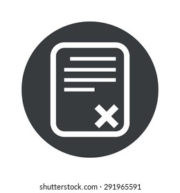 Image of document page with cross in black circle, isolated on white