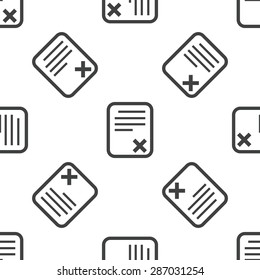 Image of document page with cross, repeated on white background