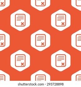 Image of document page with cross in white hexagon, repeated on orange background