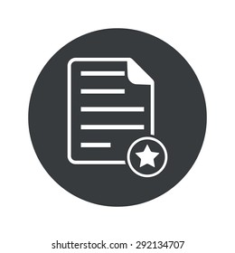 Image of document page and star in black circle, isolated on white