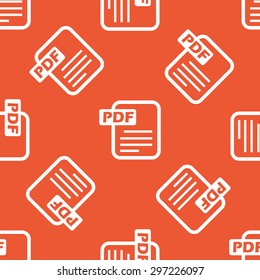 Image of document page with text PDF, repeated on orange background