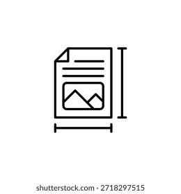 Imagen Tamaño del documento Dimensiones Icono de contorno Vector