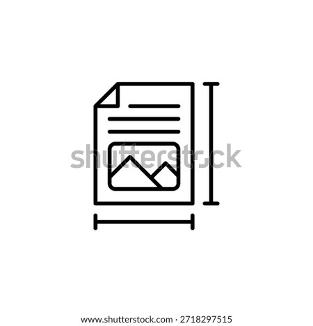 Image Document Size Dimensions Outline Icon Vector