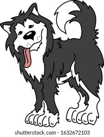 Сartoon image of a dog breed malamute