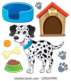 Image with dog theme 7 - eps10 vector illustration.