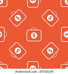 Image of dollar briefcase with symbol, repeated on orange background