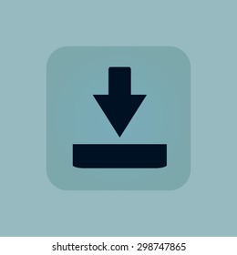 Image of download symbol in square, on pale blue background