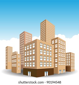 An image of a downtown city of buildings.