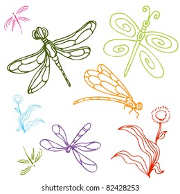 An image of a dragonfly drawing set.