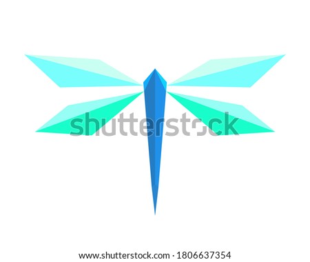 Image of dragonfly polygonal art. low poly vector illustration