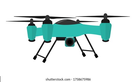 Image of a drone with a camera on a white background. Vector image, eps 10