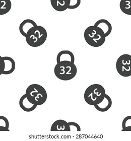 Image of dumbbell with text 32, repeated on white background