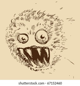 An image of a dust ball shaped monster.