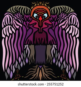 Image of eagle in abstract style, done in a slightly psychedelic manner