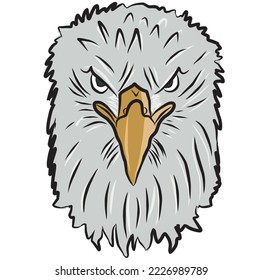An image of an eagle that can be used to make logos and children's books, it's a flat vector illustration
