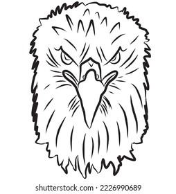 An image of an eagle that can be used for logos, drawing books, coloring books and children's study books, it's a flat vector illustration
