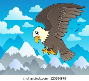 Image with eagle theme 1 - vector illustration.