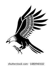 The image of an eagle, white and black, can be used to make logos.