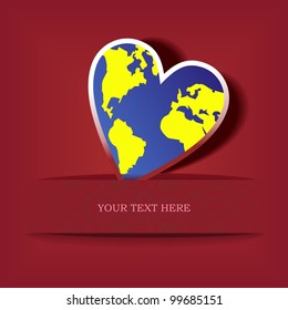 Image of the earth in the form of hearts (the world in love)
