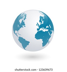 Image of the earth globe isolated on a white background.