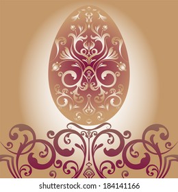 Image Easter of beautiful ornament  egg 