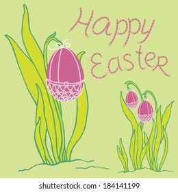 Image Easter of beautiful ornament  egg 