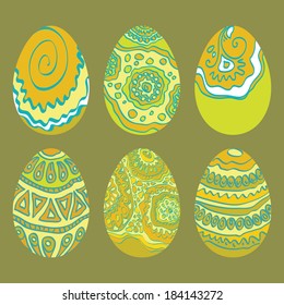 Image Easter of beautiful ornament  egg 