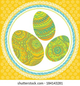 Image Easter of beautiful ornament  egg 