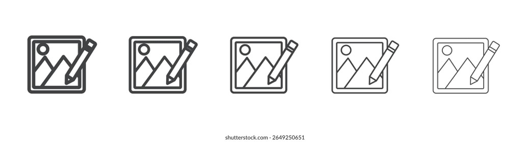 ícone de edição de imagem símbolo de coleção de ilustração simples
