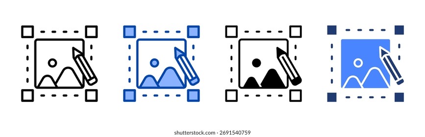 Image Editing icon set multiple style collection