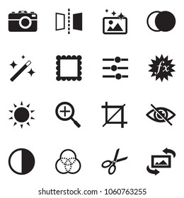 Image Editing Icons. Black Flat Design. Vector Illustration. 