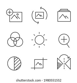 Image Editing icons set. Image Editing pack symbol vector elements for infographic web.