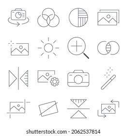 Image Editing icons set. Image Editing   pack symbol vector elements for infographic web