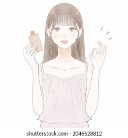 Imagen del efecto de los cosméticos. Sobre fondo blanco.