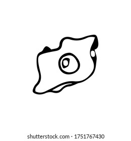Image of an egg with yolk and white. Fried eggs for Breakfast. Vector image of a simple egg