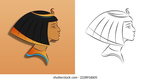 Image of an Egyptian head. Vector illustration.