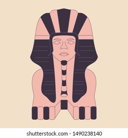 Image of egyptian sphinx .Vector illustration. History, culture, travel.
