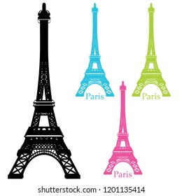 An image of a Eiffel Tower Statue Silhouette Set.