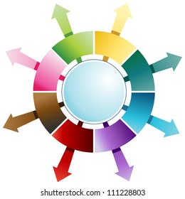 An image of an eight step arrow compass chart.