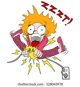 Imagen de una mujer electrocutada.