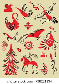 The image of the elements of the painting of the peoples of the Russian North