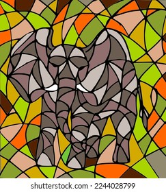 Image of an elephant composed of geometric figures