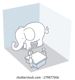 An Image Of An Elephant In The Room Metaphor.