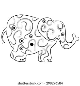 An image of an elephant in zentangle style.