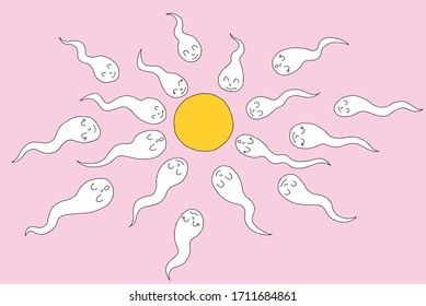 La imagen del embrión y el semen de un ser humano