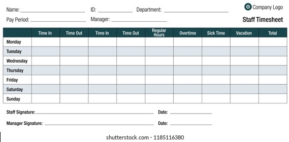 An Image Of A Employee Timesheet Template.